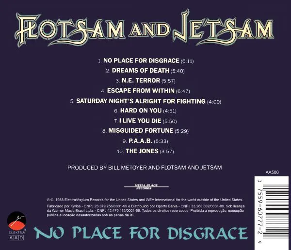 FLOTSAM AND JETSAM - NO PLACE FOR DISGRACE - ( Slipcase ) - Imagem 2