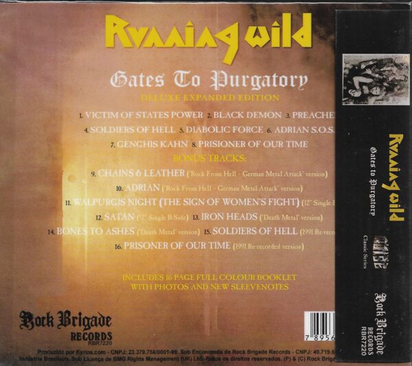 Running Wild – Gates To Purgatory -  ( Slipcase ) - Imagem 2