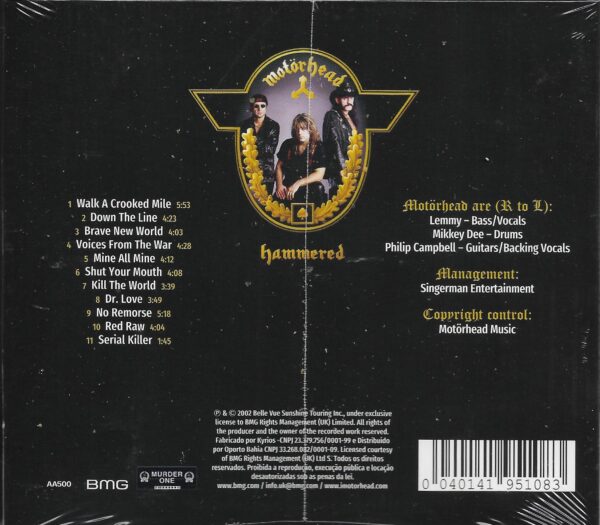 MOTORHEAD - HAMMERED - ( DIGIPACK ) - Imagem 2